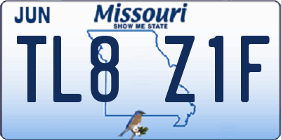 MO license plate TL8Z1F