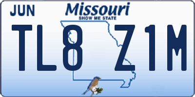 MO license plate TL8Z1M