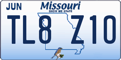 MO license plate TL8Z1O