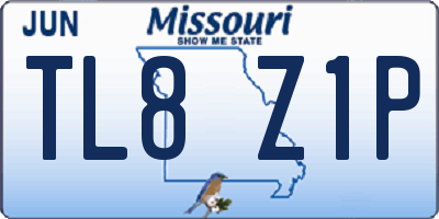 MO license plate TL8Z1P