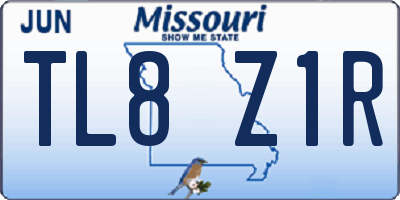 MO license plate TL8Z1R
