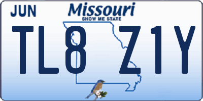 MO license plate TL8Z1Y