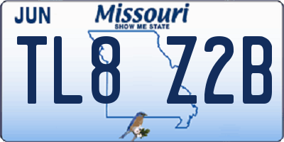MO license plate TL8Z2B