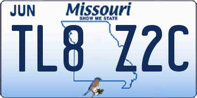 MO license plate TL8Z2C