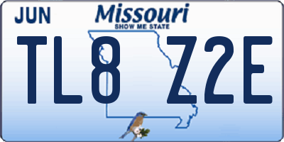 MO license plate TL8Z2E