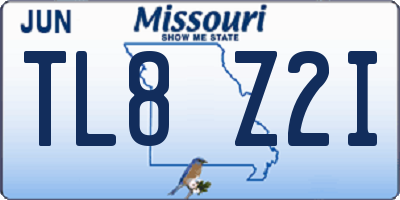 MO license plate TL8Z2I