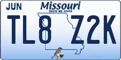 MO license plate TL8Z2K