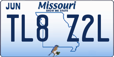 MO license plate TL8Z2L