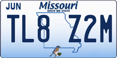 MO license plate TL8Z2M