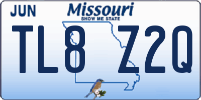 MO license plate TL8Z2Q