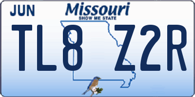 MO license plate TL8Z2R