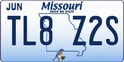 MO license plate TL8Z2S