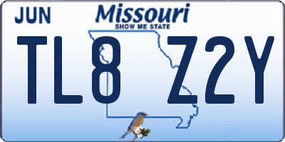 MO license plate TL8Z2Y