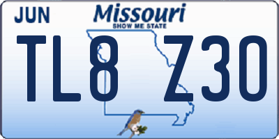 MO license plate TL8Z3O