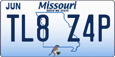 MO license plate TL8Z4P