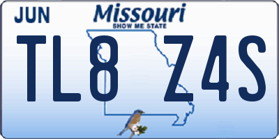 MO license plate TL8Z4S