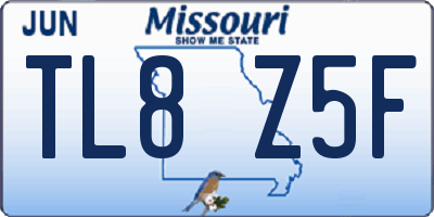MO license plate TL8Z5F