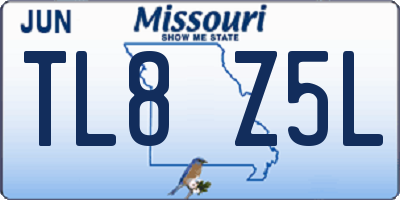 MO license plate TL8Z5L