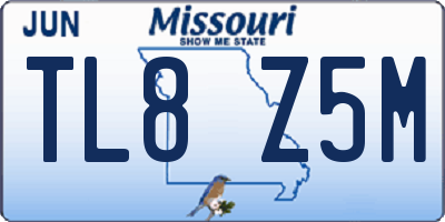 MO license plate TL8Z5M