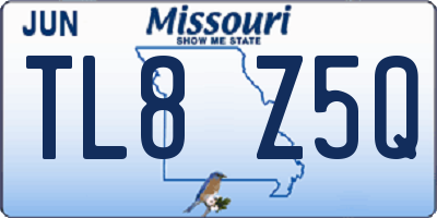 MO license plate TL8Z5Q
