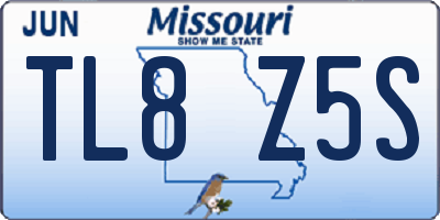 MO license plate TL8Z5S