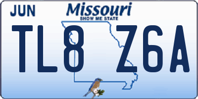 MO license plate TL8Z6A