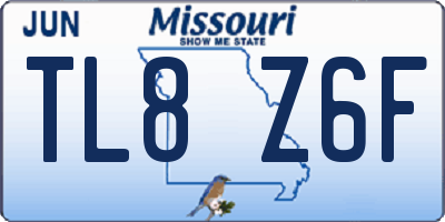 MO license plate TL8Z6F