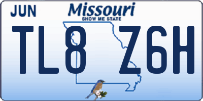 MO license plate TL8Z6H