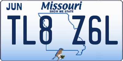 MO license plate TL8Z6L