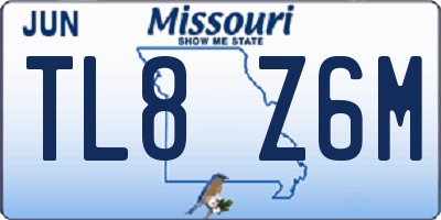 MO license plate TL8Z6M