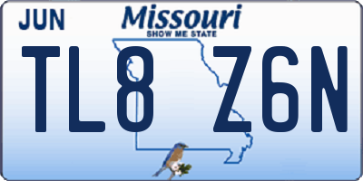 MO license plate TL8Z6N
