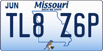 MO license plate TL8Z6P