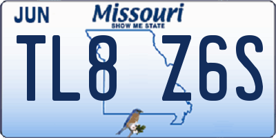 MO license plate TL8Z6S