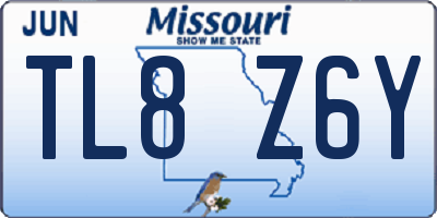 MO license plate TL8Z6Y
