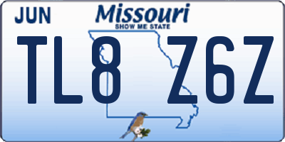 MO license plate TL8Z6Z
