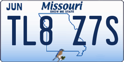 MO license plate TL8Z7S