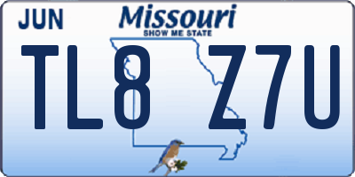 MO license plate TL8Z7U