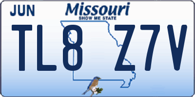 MO license plate TL8Z7V