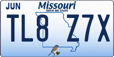 MO license plate TL8Z7X