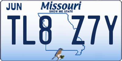 MO license plate TL8Z7Y