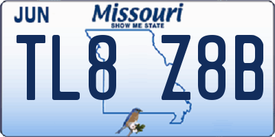 MO license plate TL8Z8B