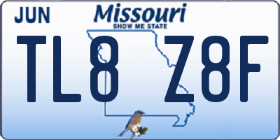 MO license plate TL8Z8F