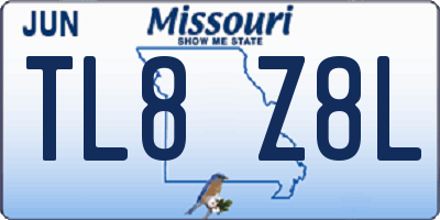 MO license plate TL8Z8L