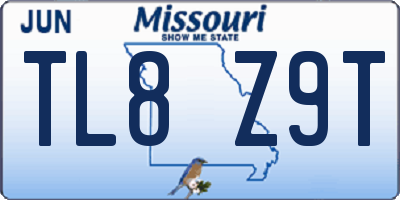 MO license plate TL8Z9T