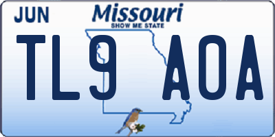 MO license plate TL9A0A