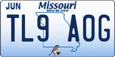 MO license plate TL9A0G