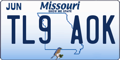 MO license plate TL9A0K
