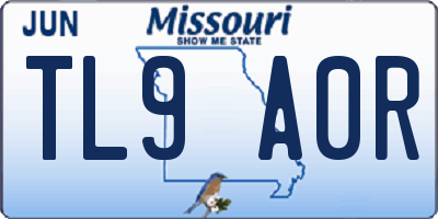 MO license plate TL9A0R
