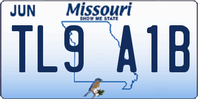 MO license plate TL9A1B