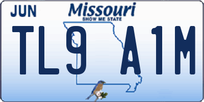 MO license plate TL9A1M